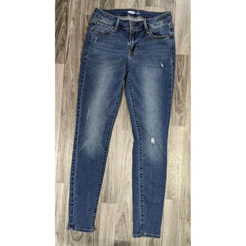 (3/$35) Old Navy Womens Size 2 Rockstar Super Skinny Distressed Denim Blue Jeans